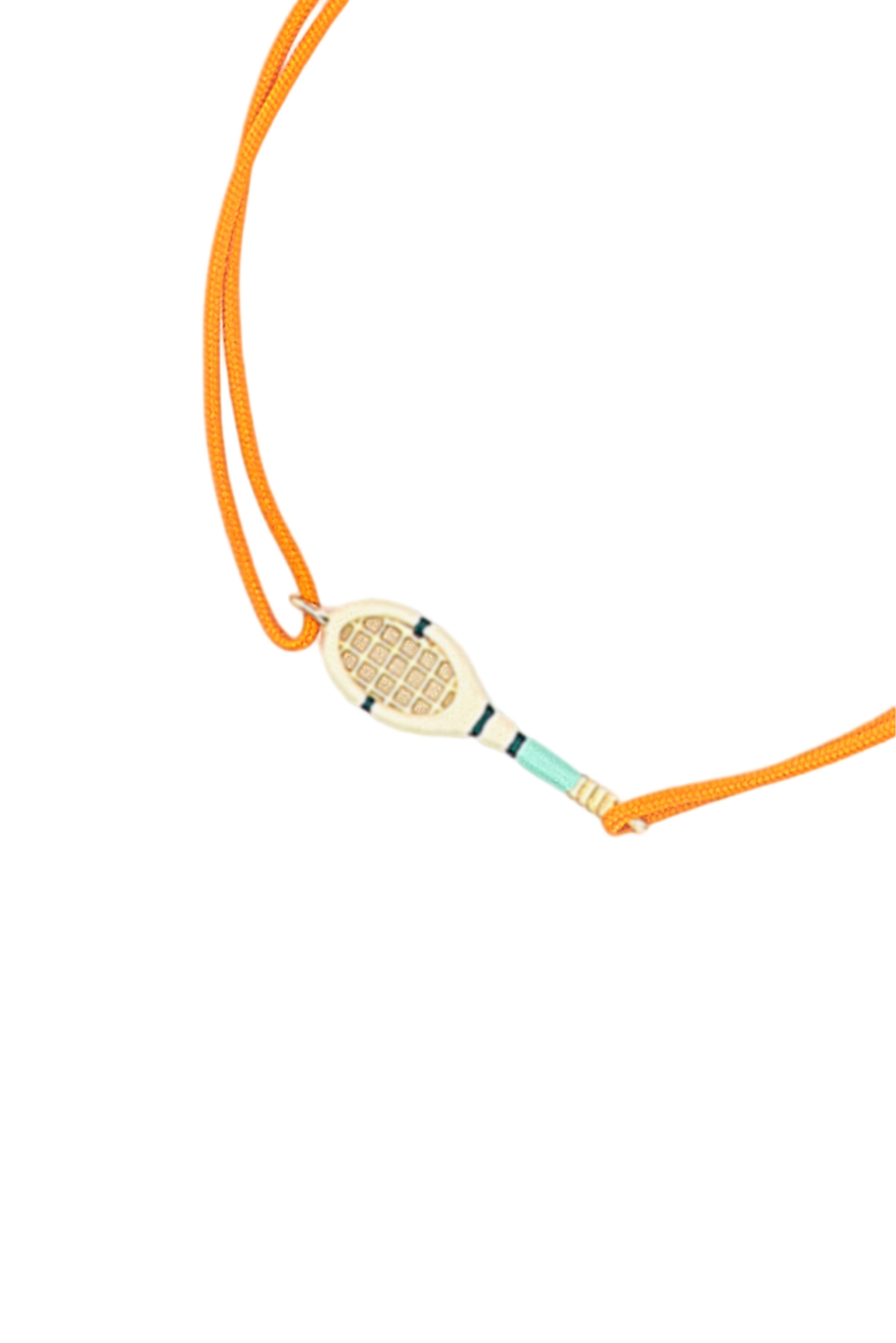 Orange Tennis Cord Charm Bracelet