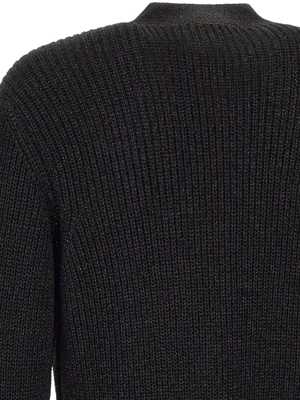 Ribbed Knit Cardigan With Button-Down Front