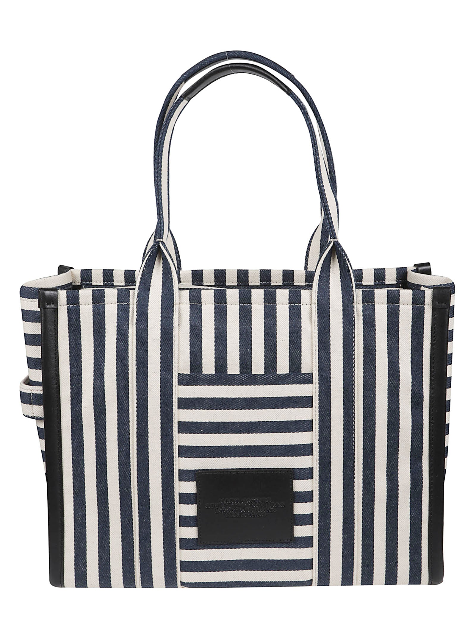 Navy and White Striped Canvas Tote Bag