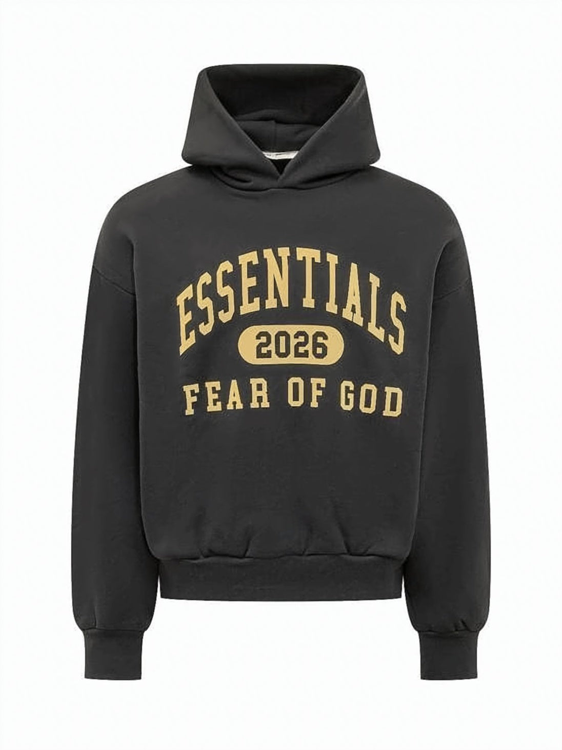 Cropped Black Hoodie with Bold Front Print