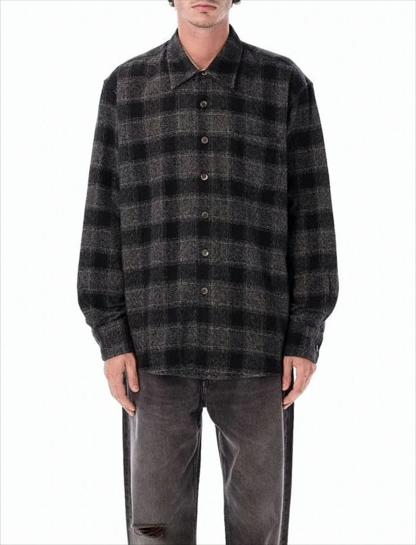 Relaxed Fit Checkered Long-Sleeve Shirt