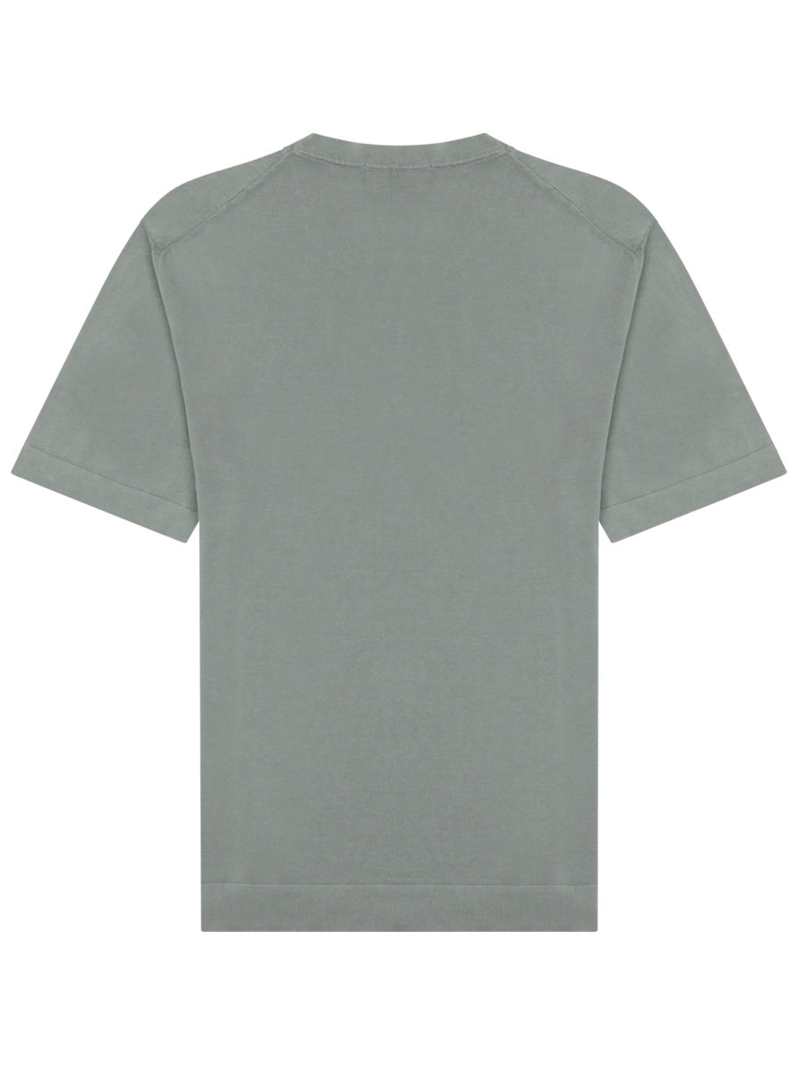 Relaxed-Fit Cotton T-Shirt In Muted Green Shade