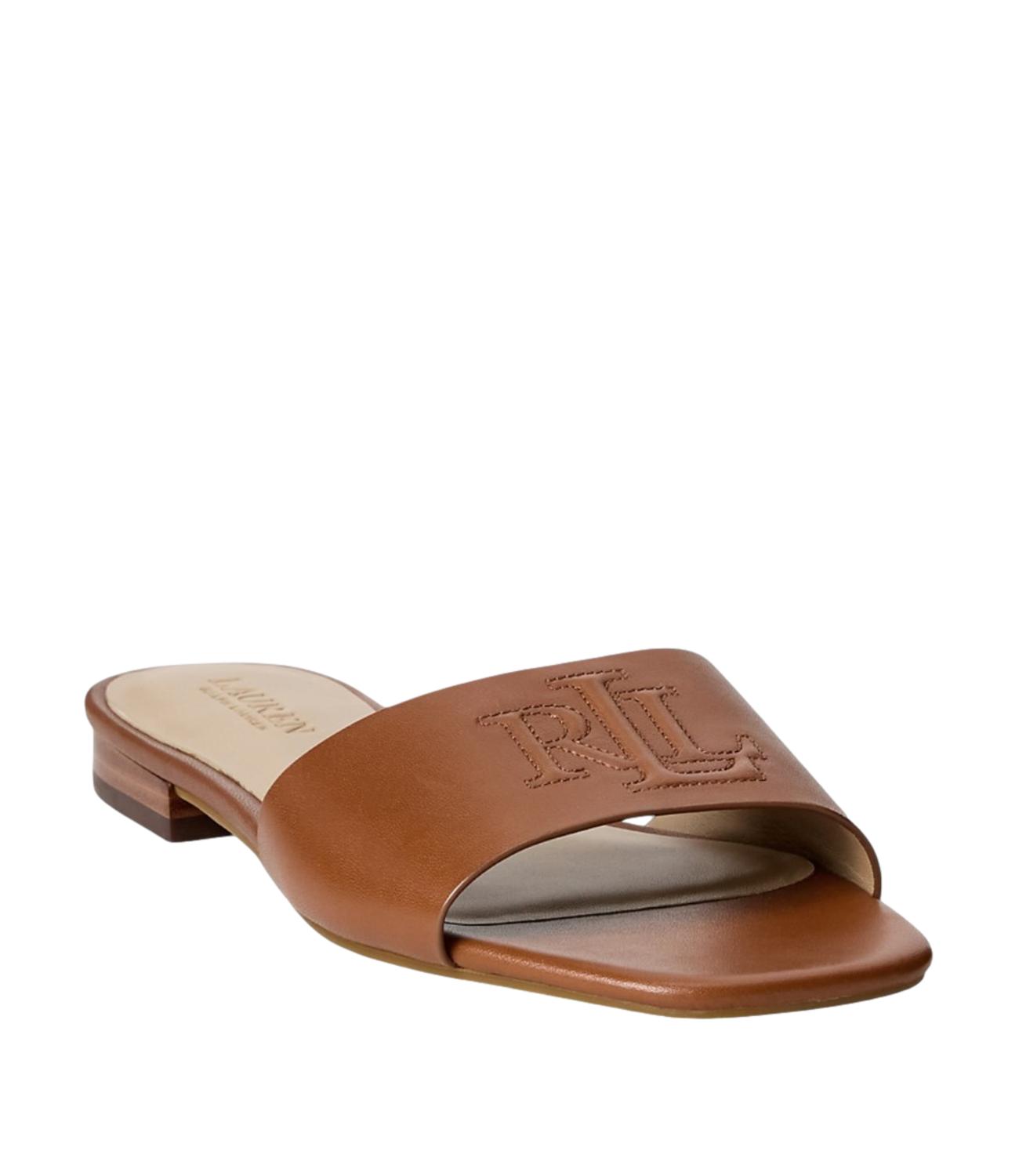 Everley Slide Sandals – Brown Leather