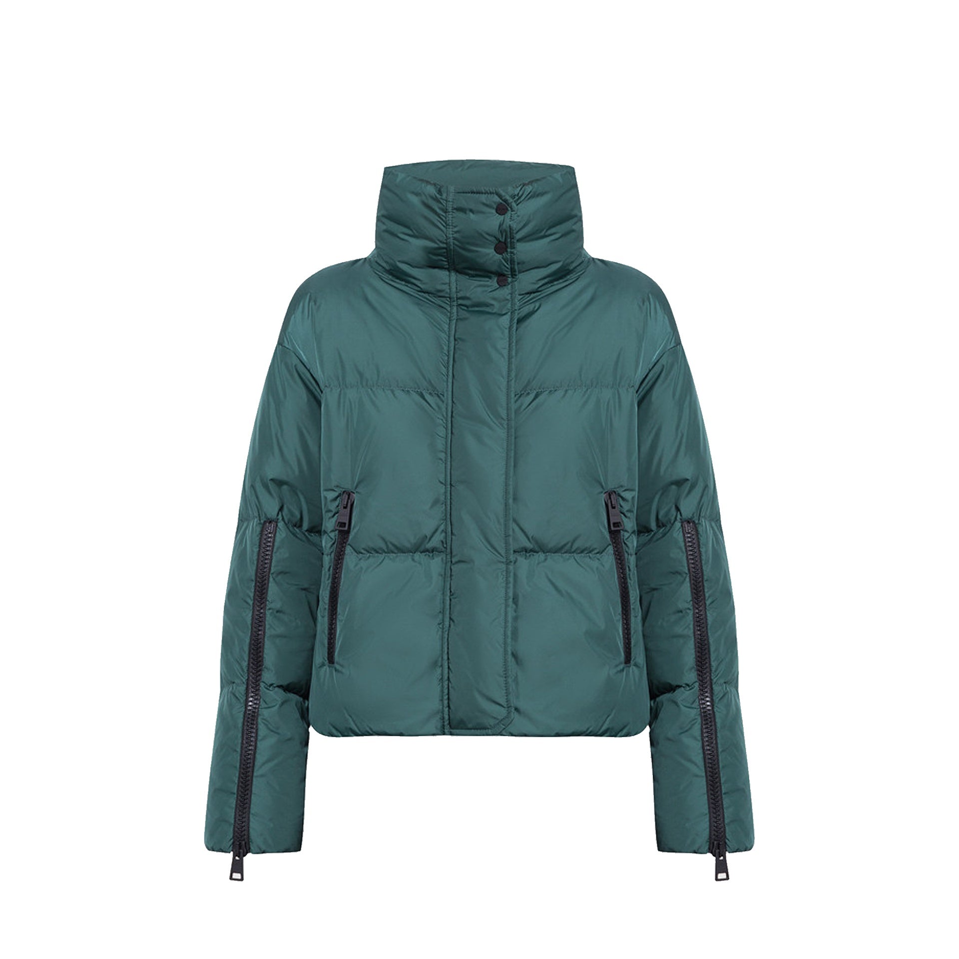 Cropped Down Jacket With Padded Collar