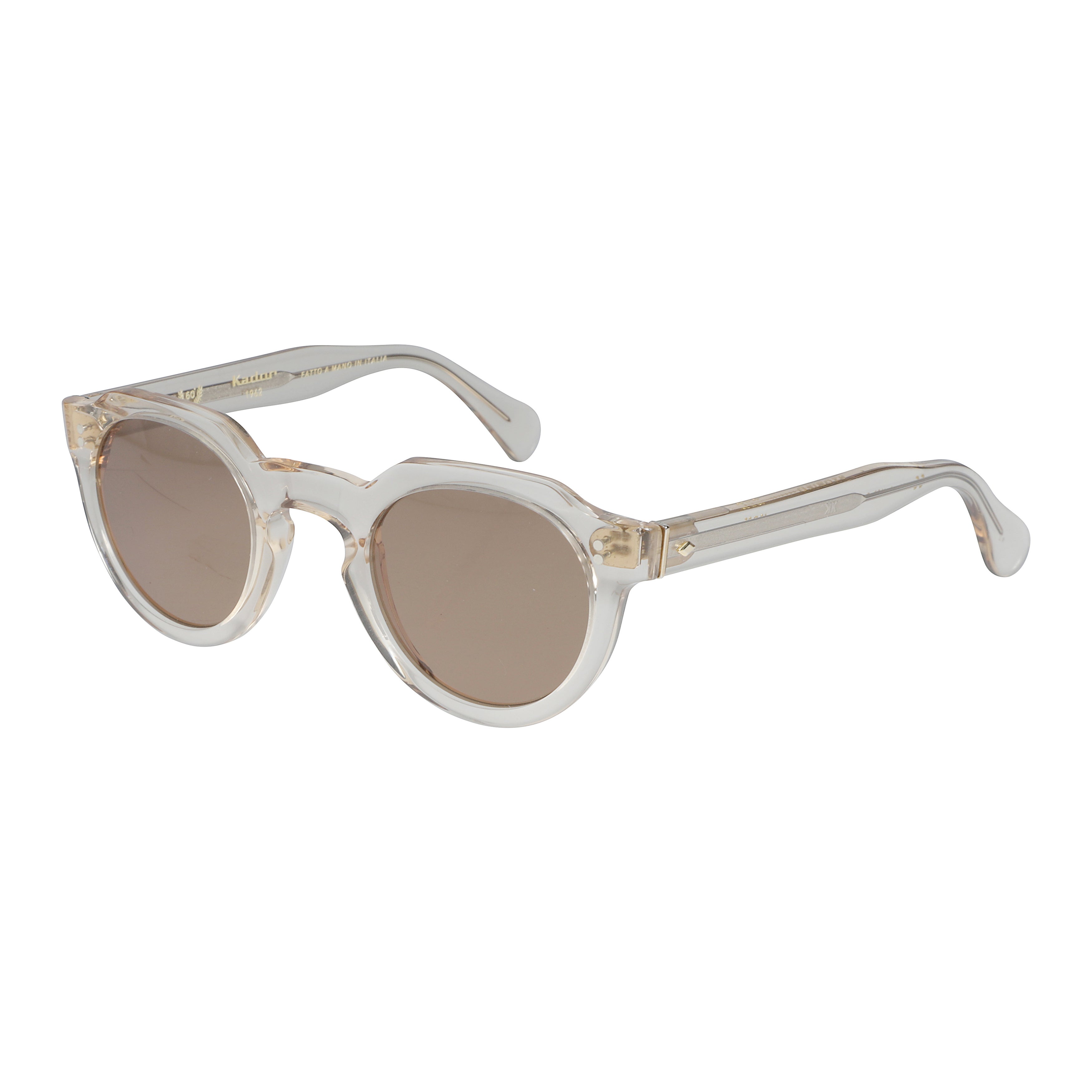 Storiko Special-S Translucent Round Frame Sunglasses with Brown Lenses