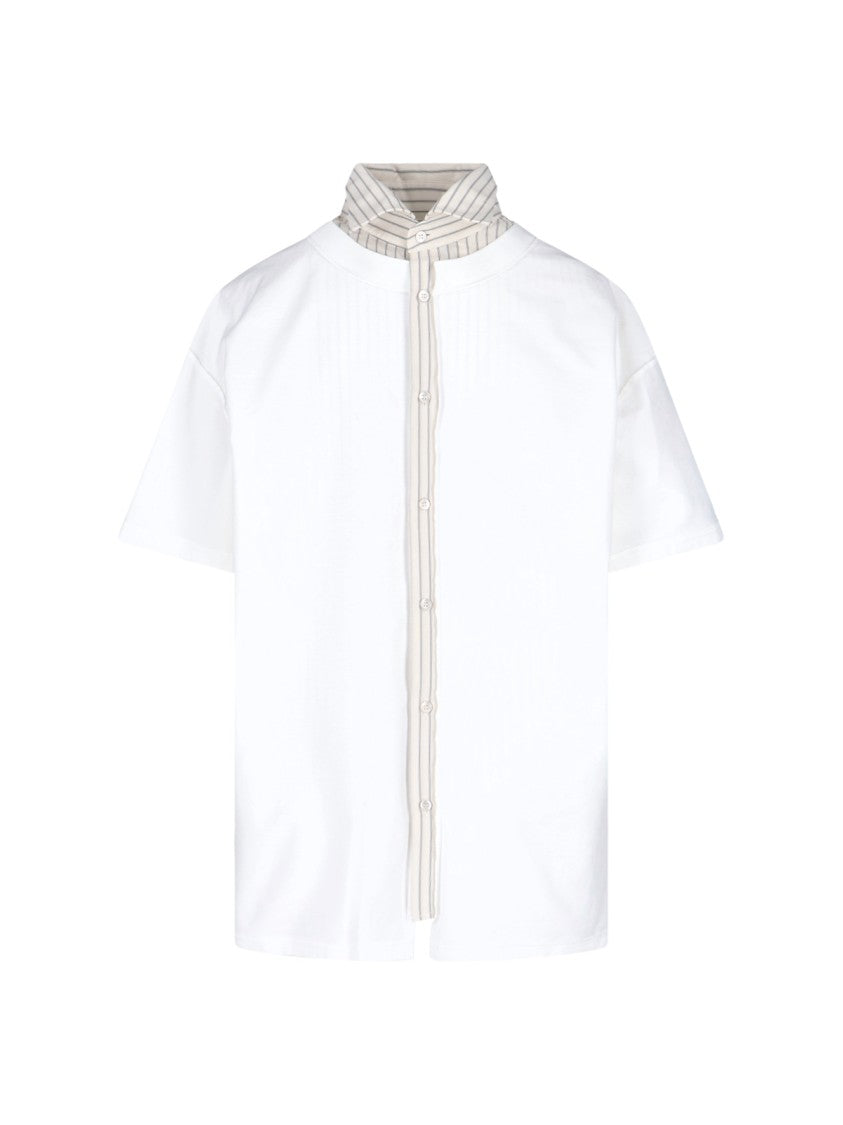 Inverted Shirt – White & Beige