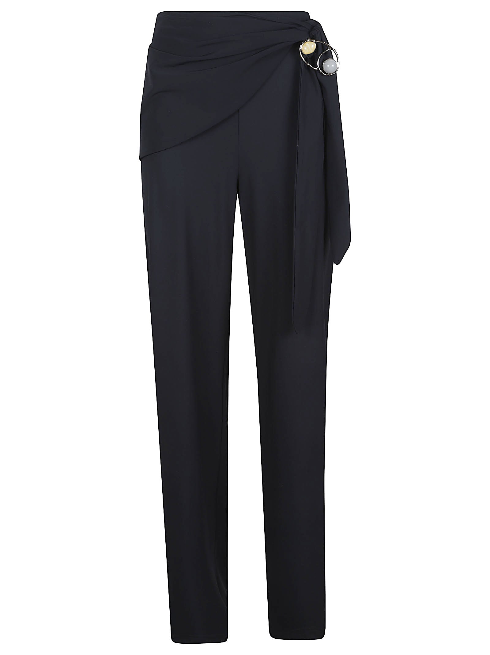 High-Waisted Pants with Unique Belt Detail