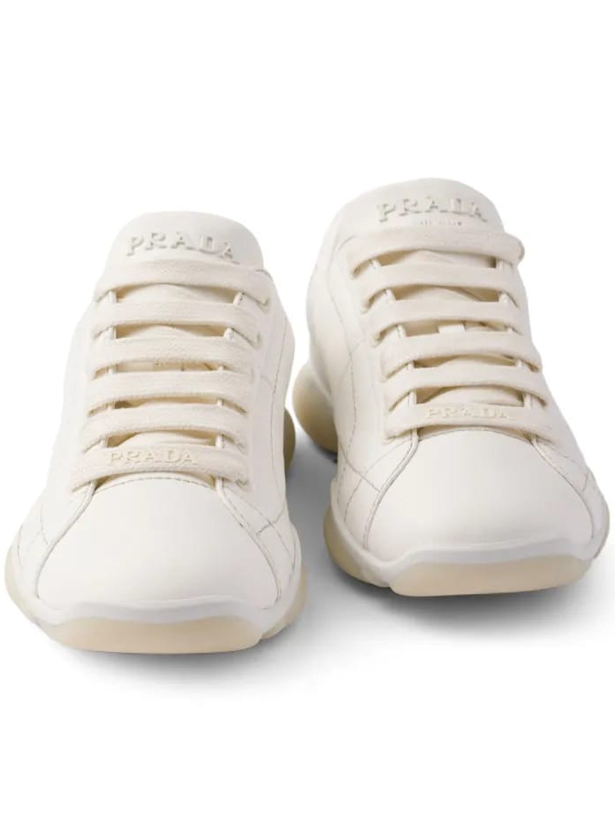 White Spin Nappa Leather Sneakers