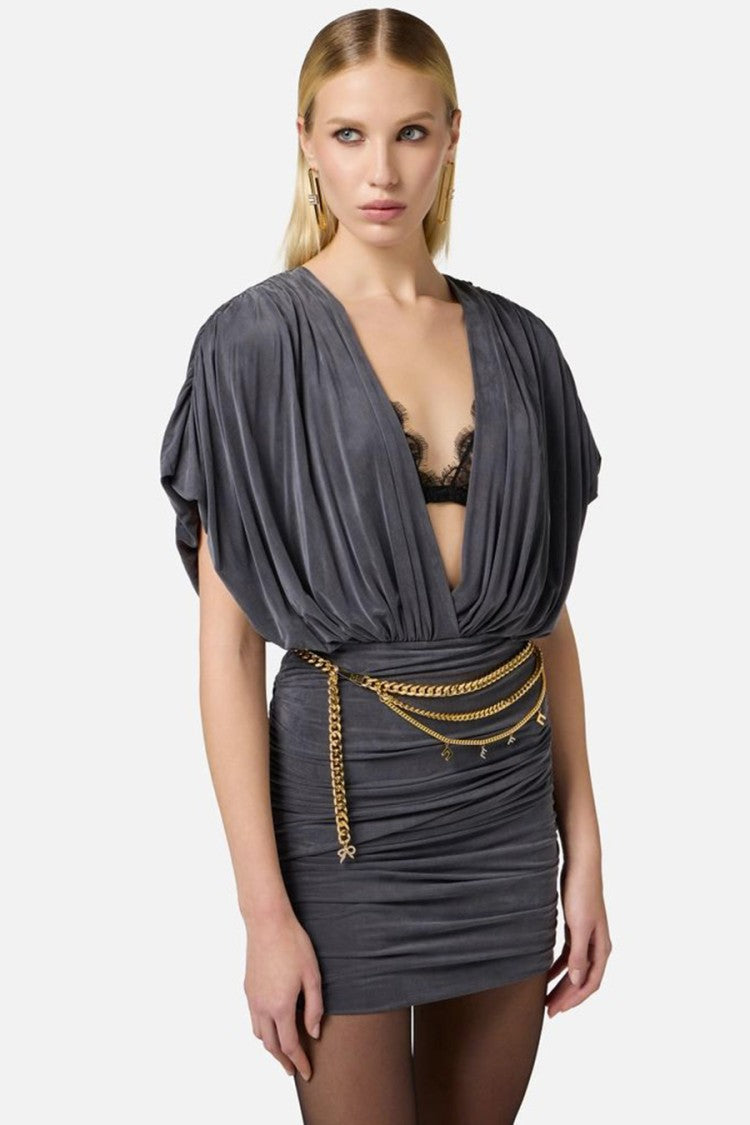 Mini Dress With Deep V-Neckline