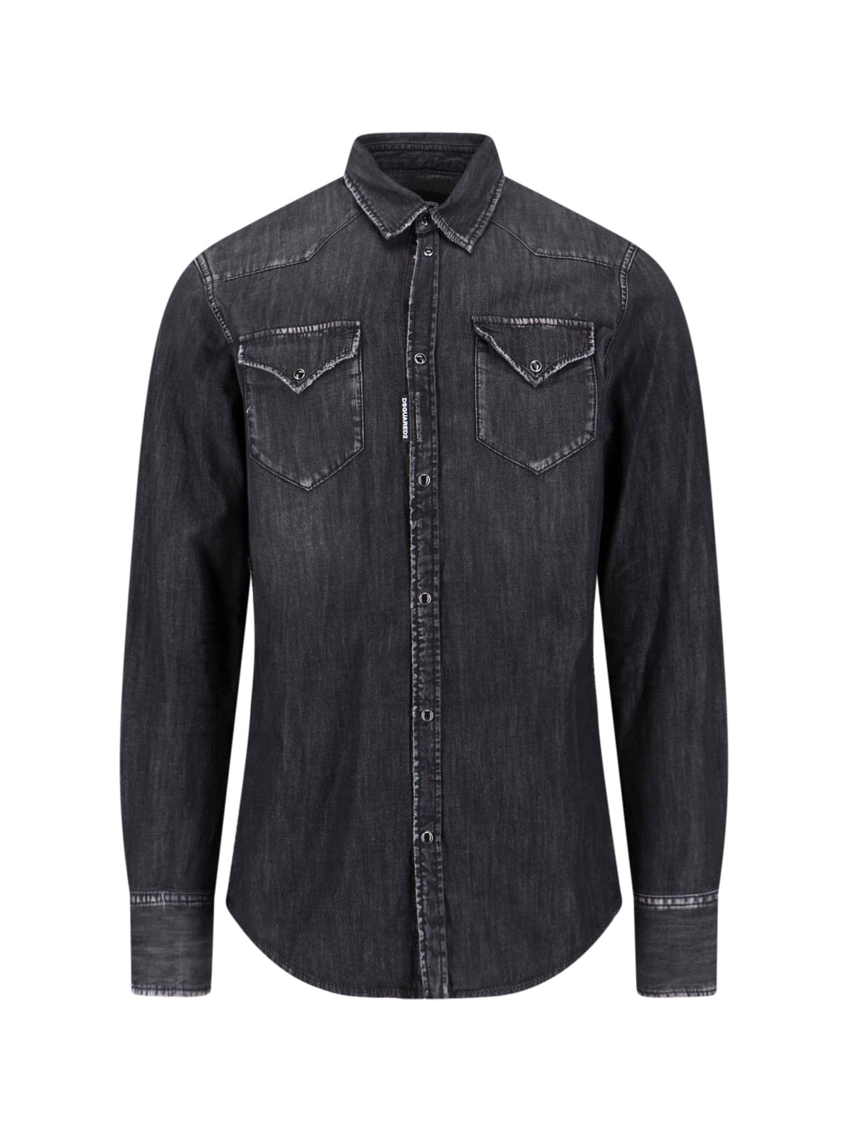 Black Vintage Classic Collar Denim Shirt