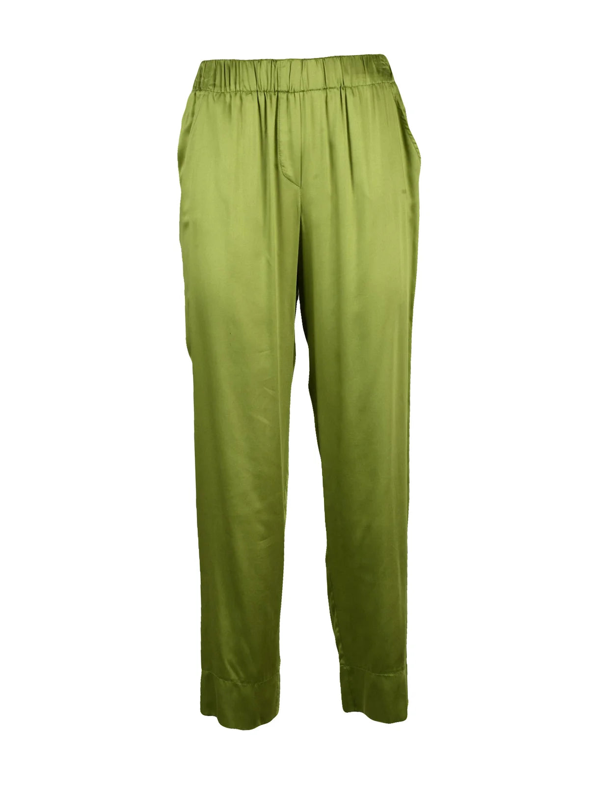 Ella Lago Di Como Women'S Satin Trousers - Acid Green