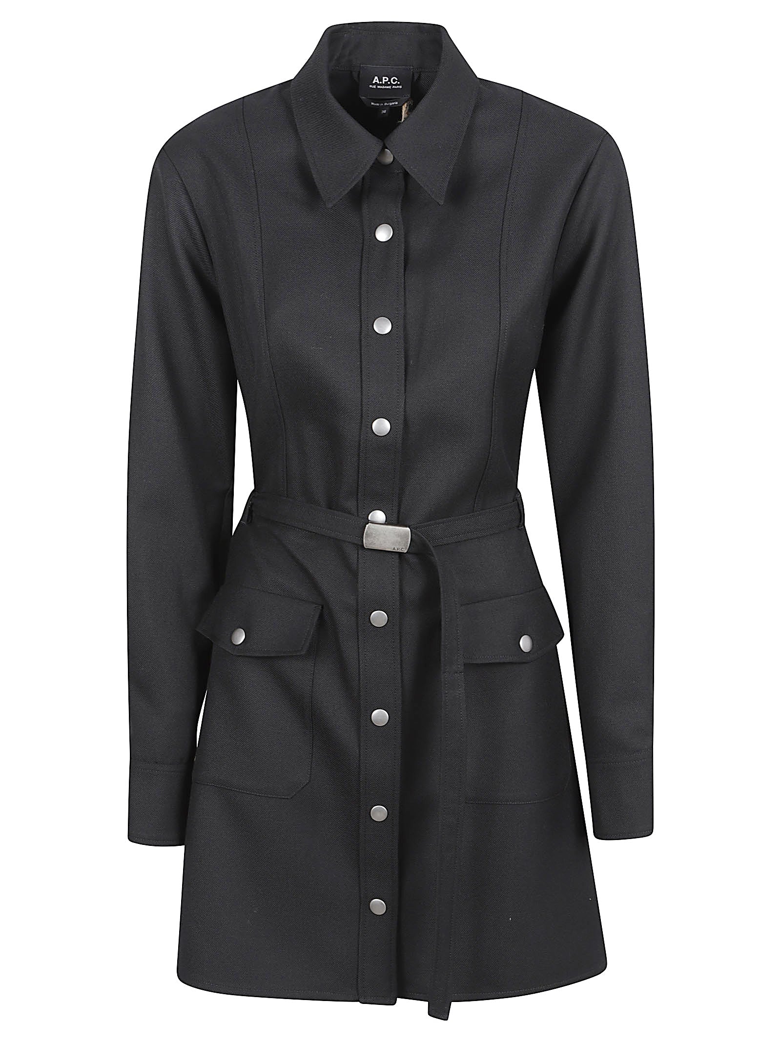 Tailored Black Coat with Structured Collar