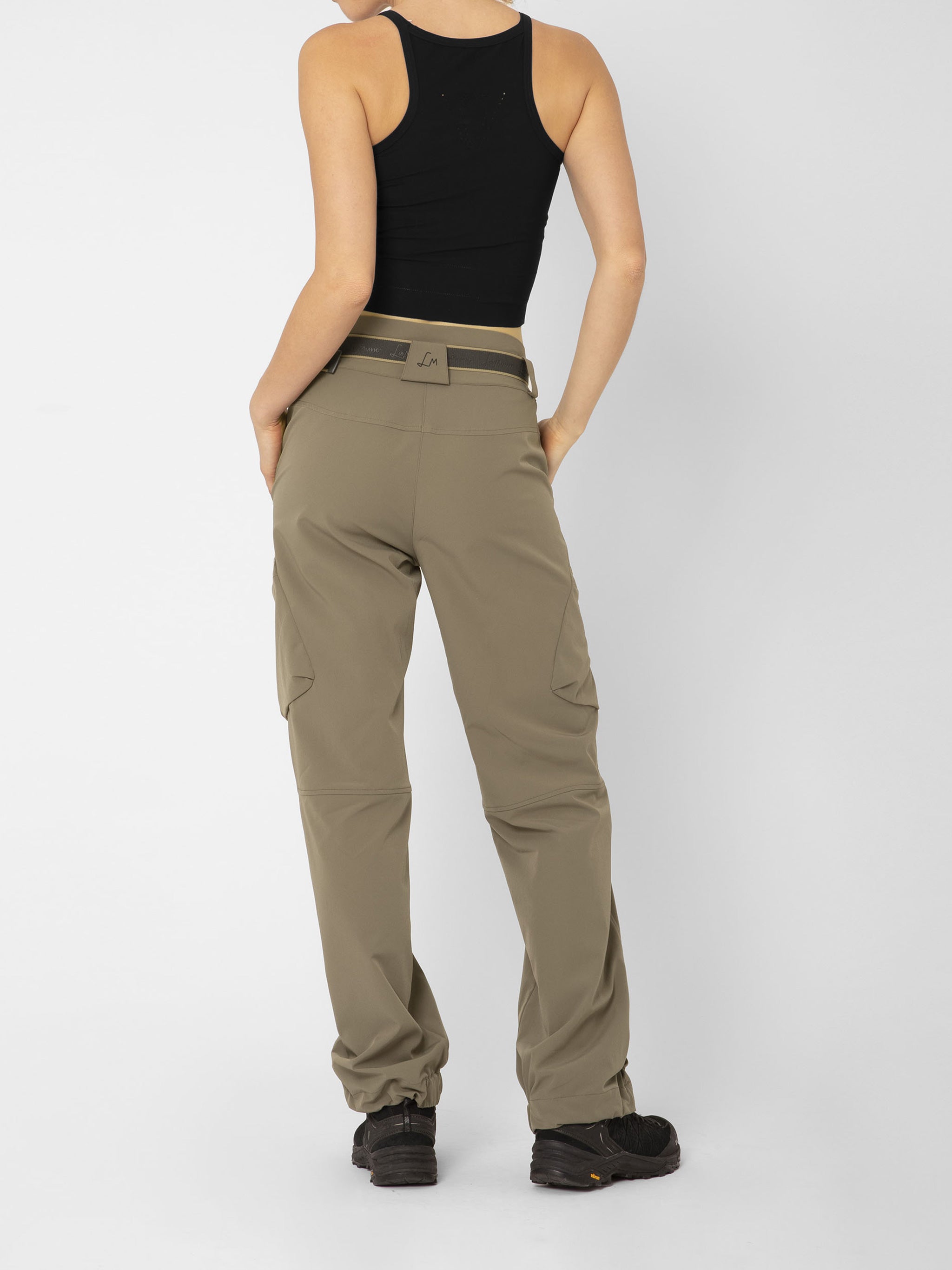 Brown Serena Travel High-Waist Straight Pants