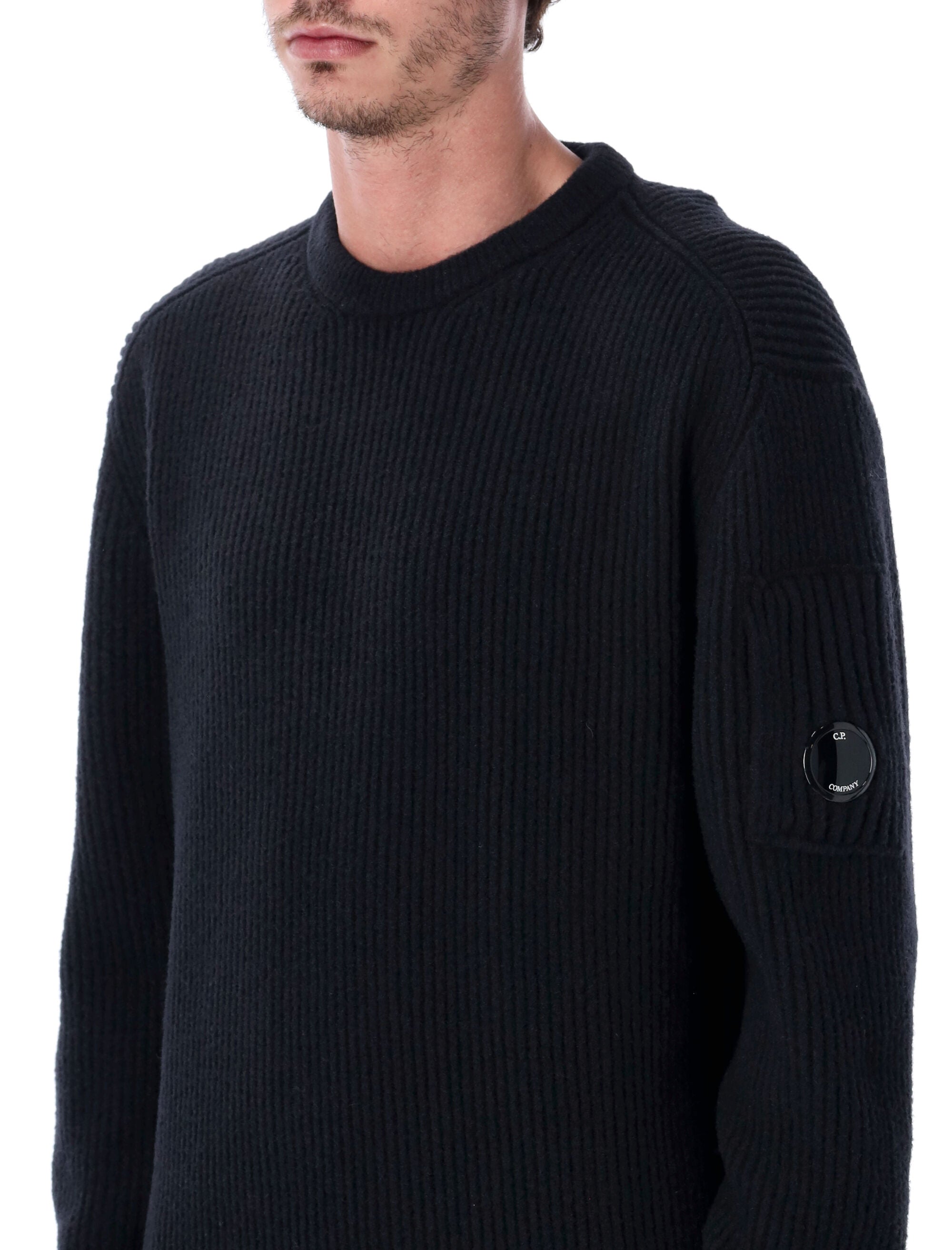 Wool Blend Ribbed Crewneck Sweater
