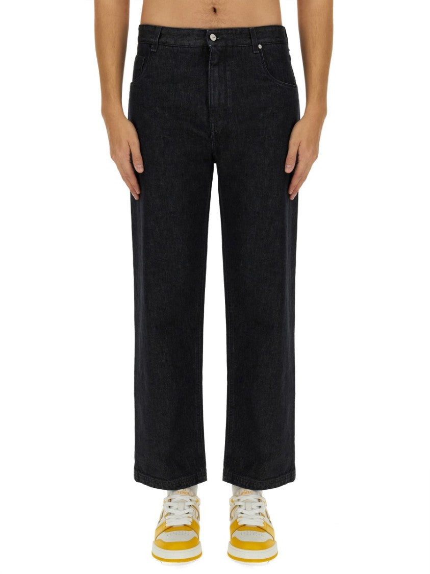 Relaxed Fit Straight Leg Denim Jeans