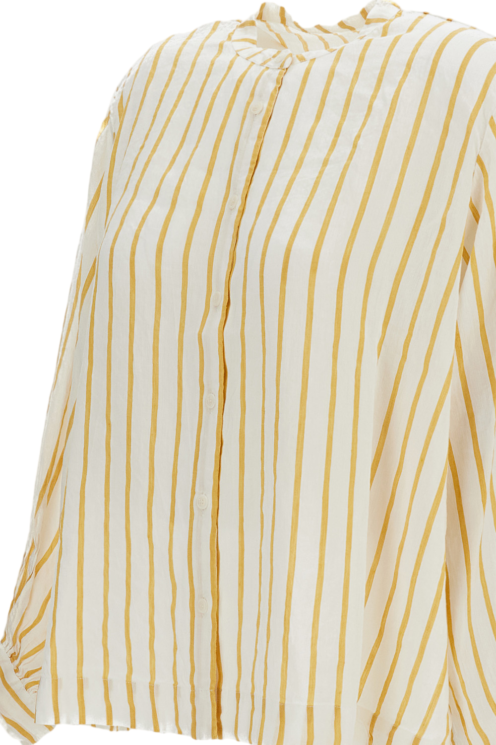 Beige Striped Linen-Blend Shirt