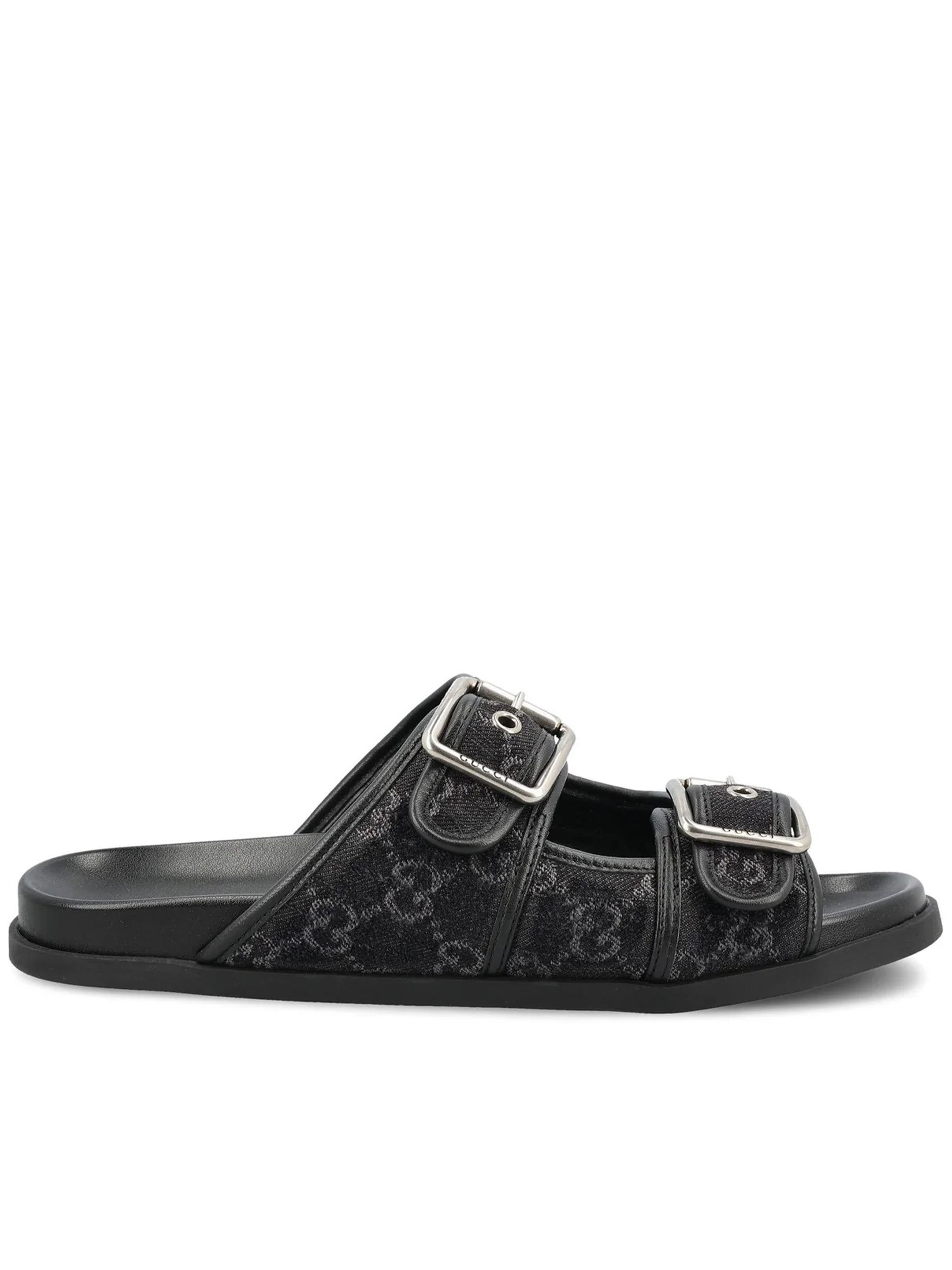Black Rhein Slide GG Denim Sandals