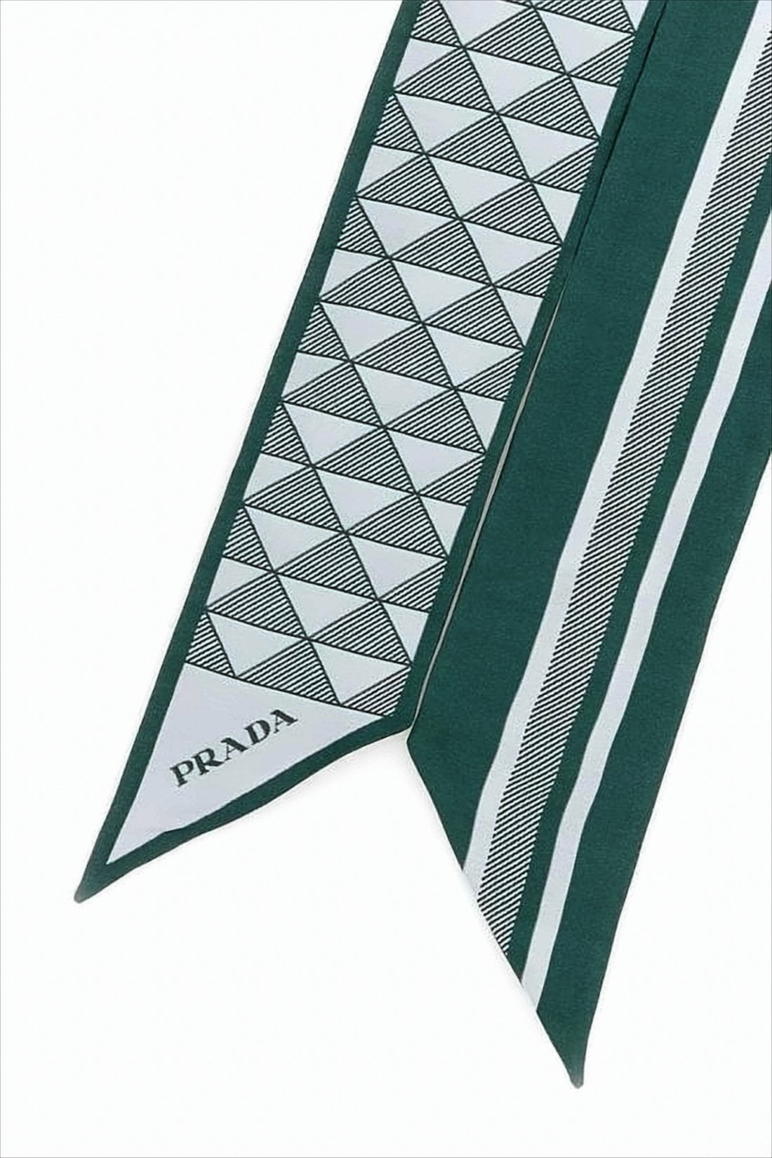 Geometric Jacquard Silk Scarf With Triangular Patterns