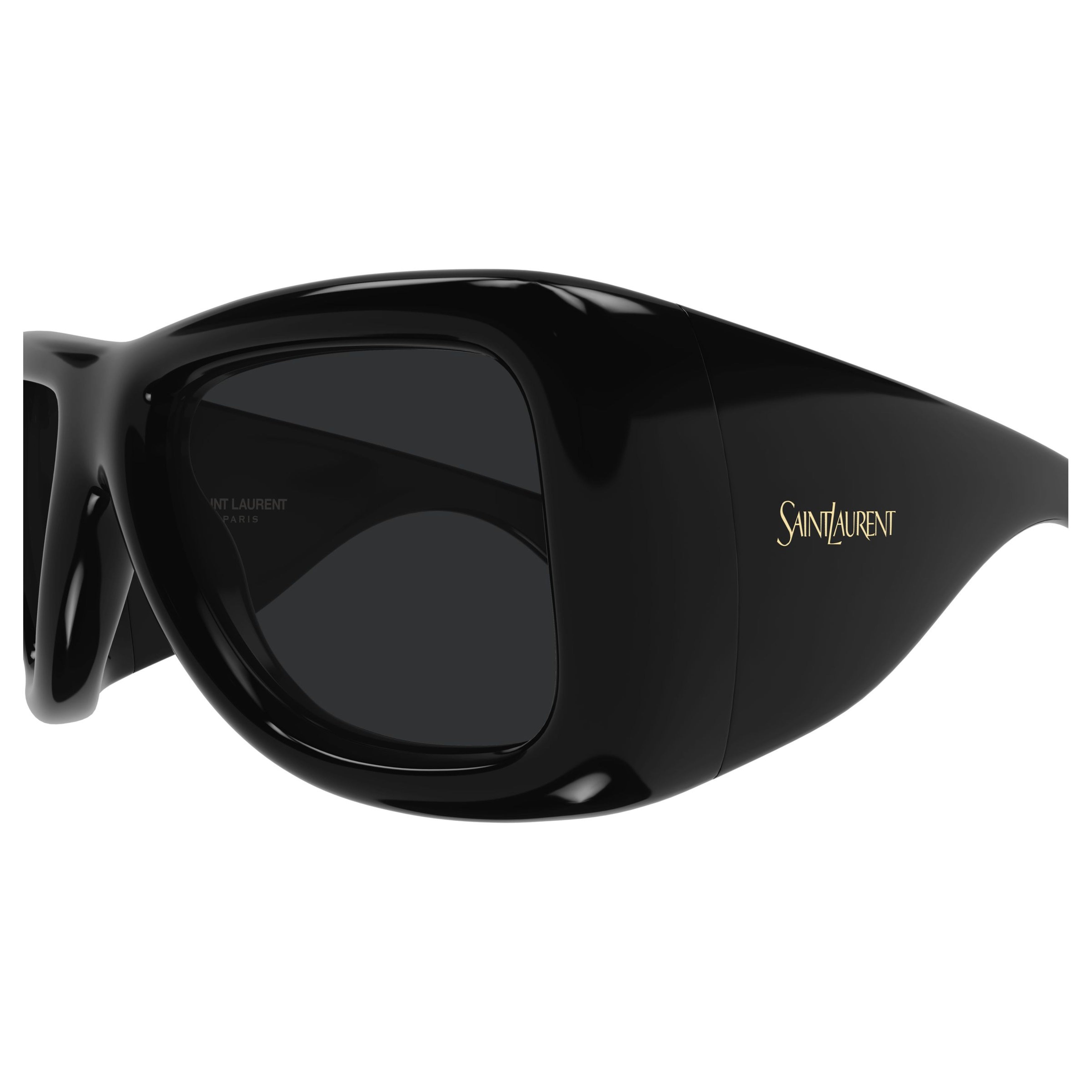 Oversized Rectangular Sunglasses With Glossy Finish And Gold Branding