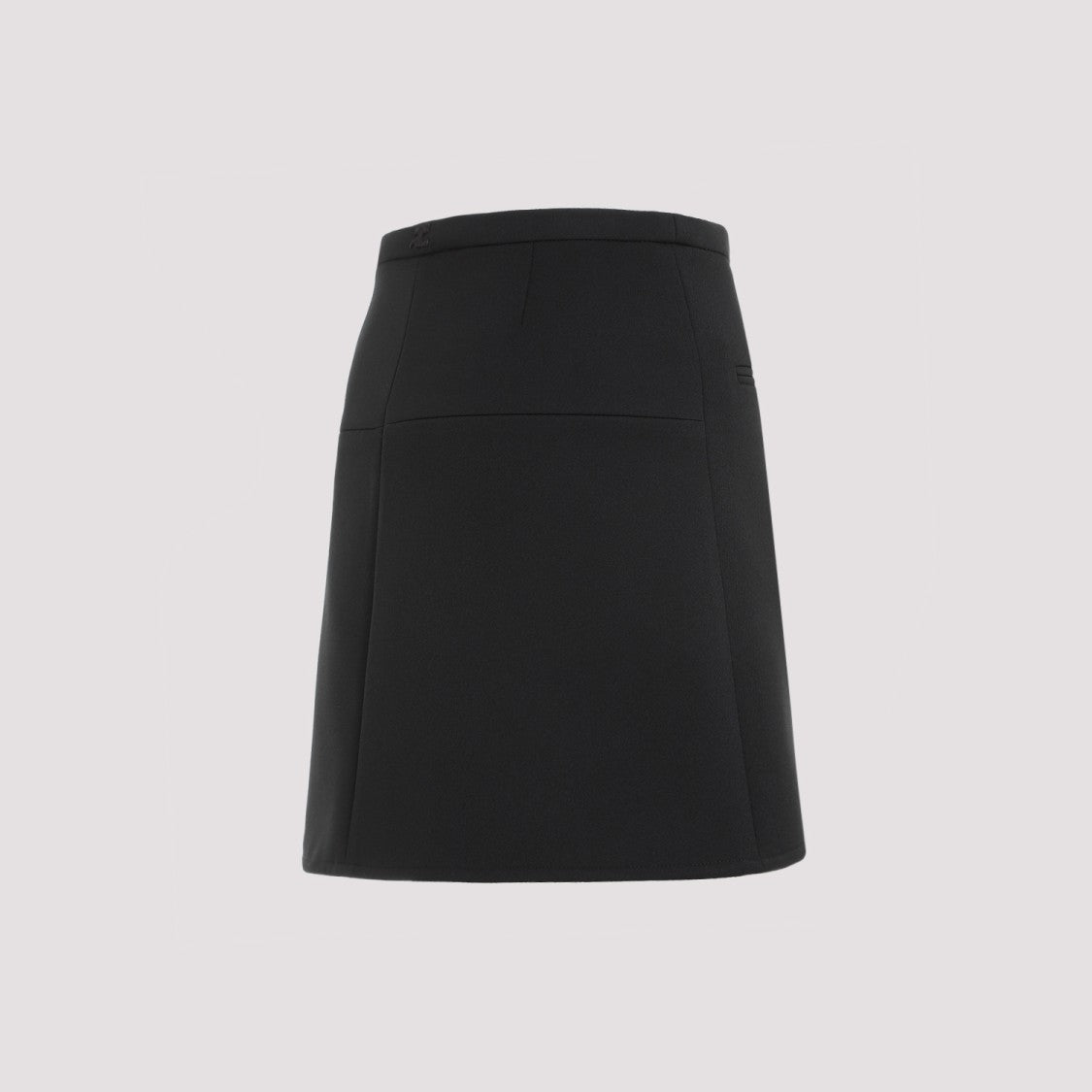 Ellipse Black Twill Mini Skirt
