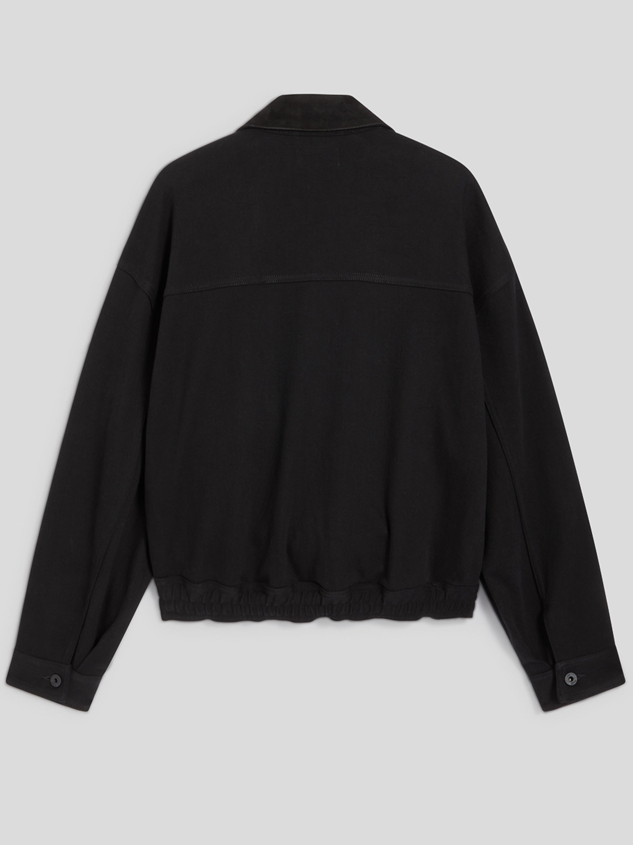 Black Luis Cropped Button Up Jacket