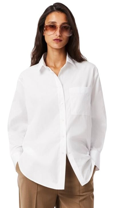 Timeless Oversized Cotton Poplin Shirt with Stripes