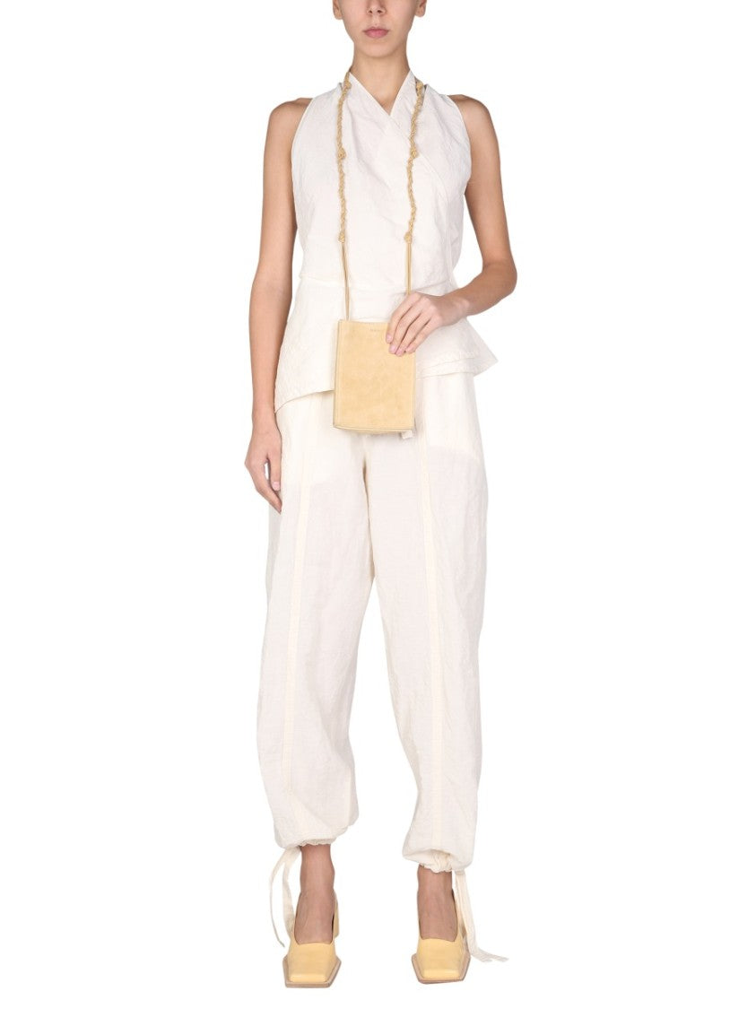 Relaxed Fit Trousers With Drawstring Waist