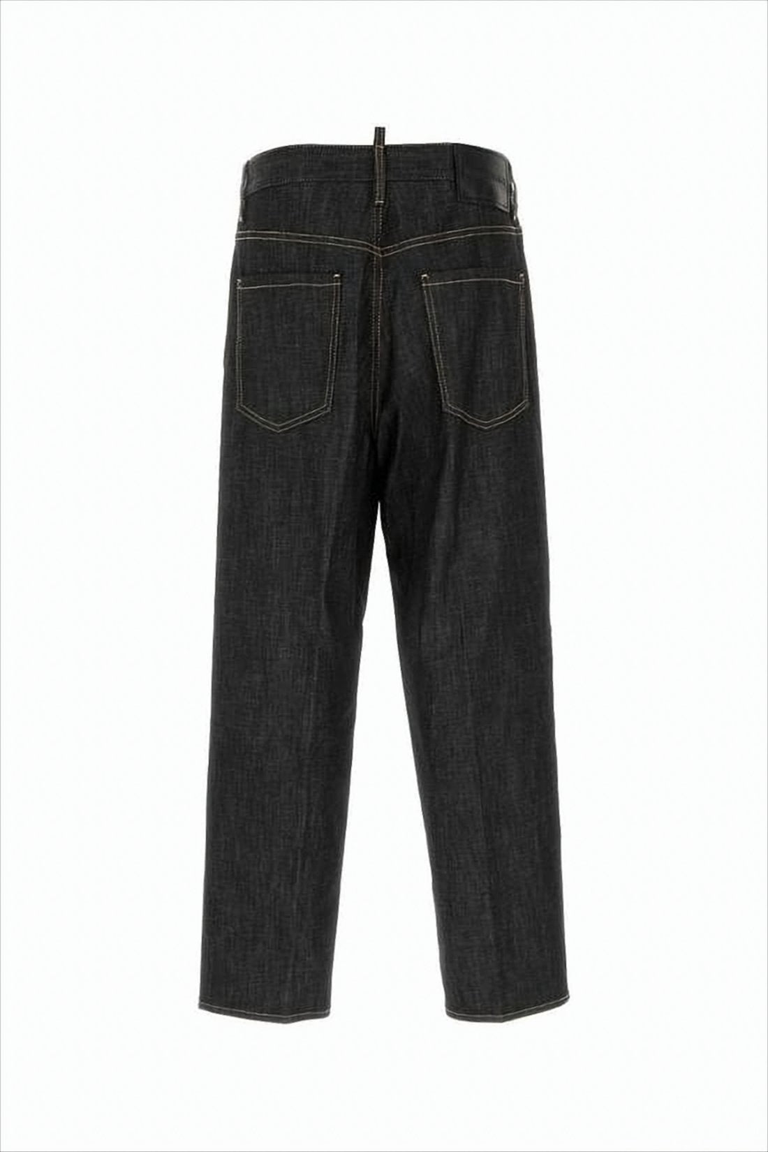 Dark Indigo Straight-Leg Denim Pants