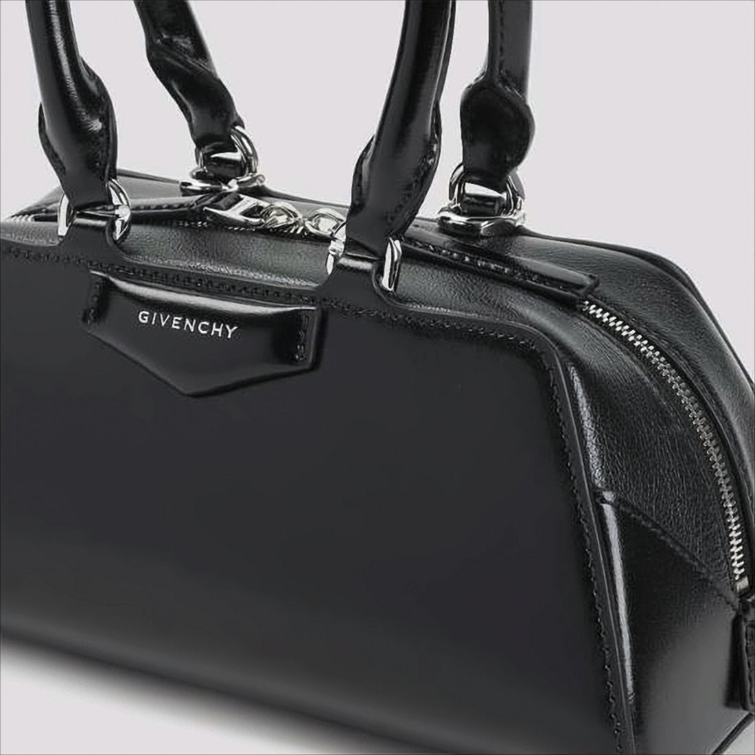 Structured Calf Leather Shoulder Bag