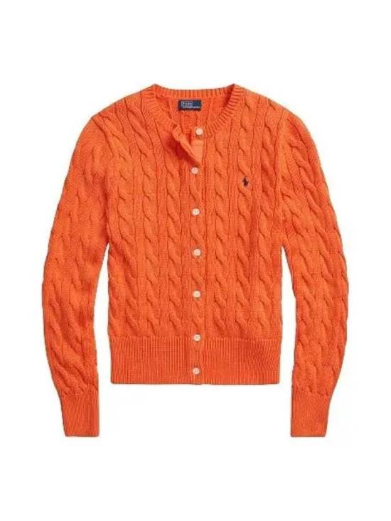 Cable-Knit Cardigan with Button-Down Front and Ribbed Details