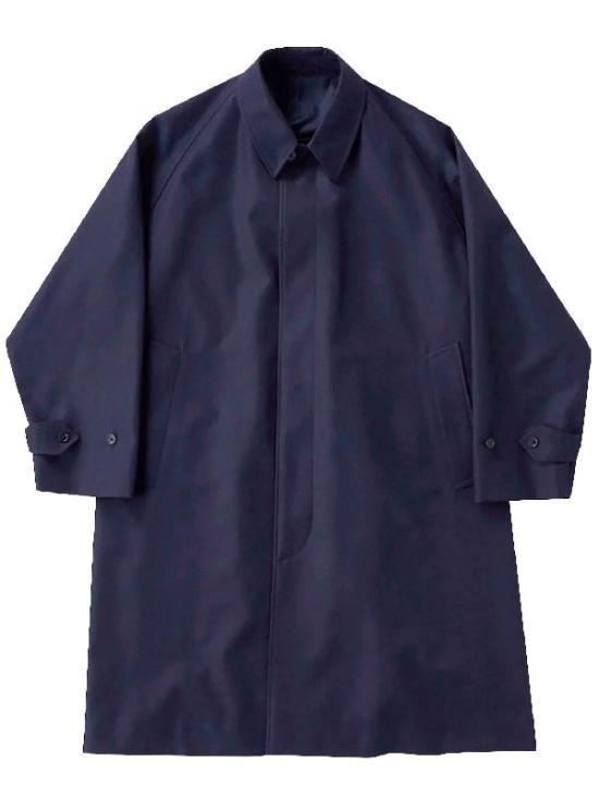 Mid-Length Blue Coat with Concealed Placket