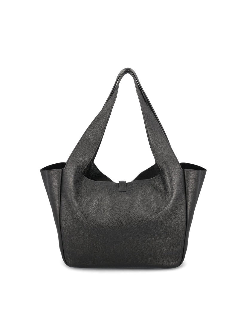 Textured Deerskin Leather Shoulder Bag
