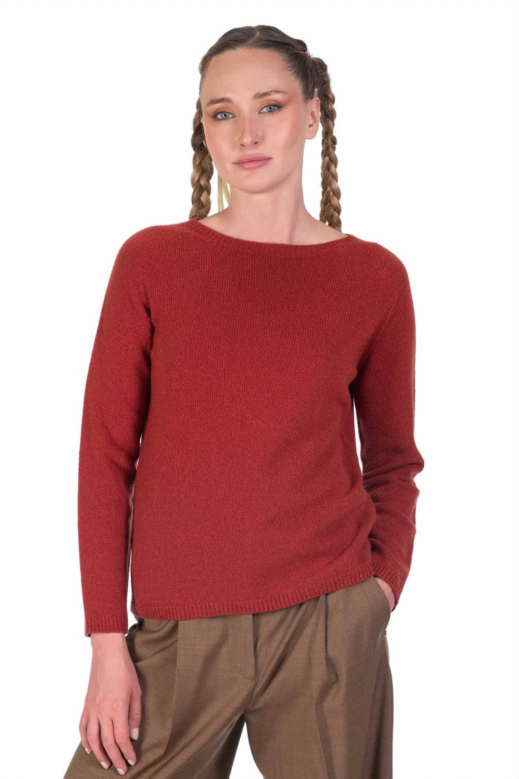 Classic Round Neck Cashmere Blend Sweater
