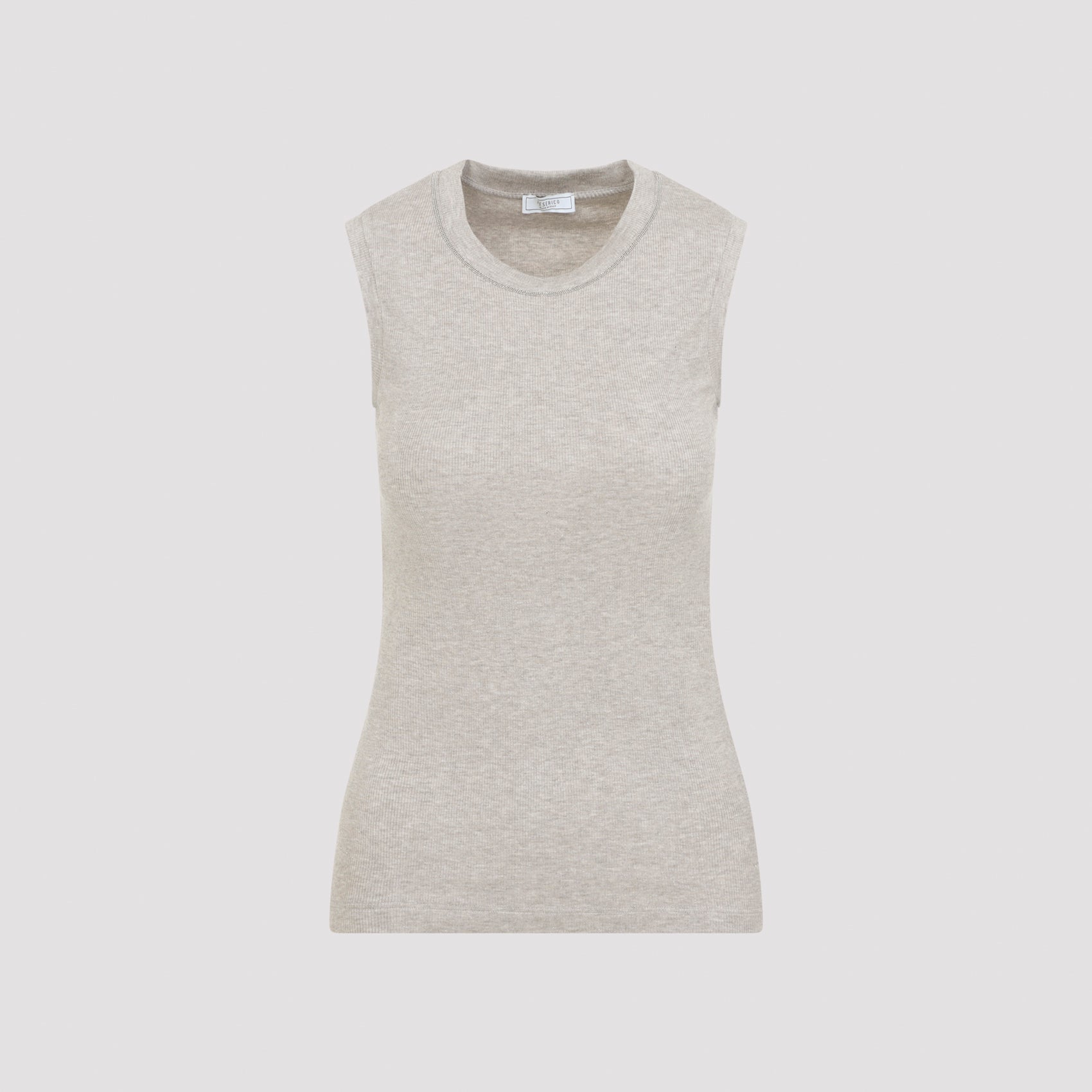 Ribbed Viscose Blend Sleeveless Top