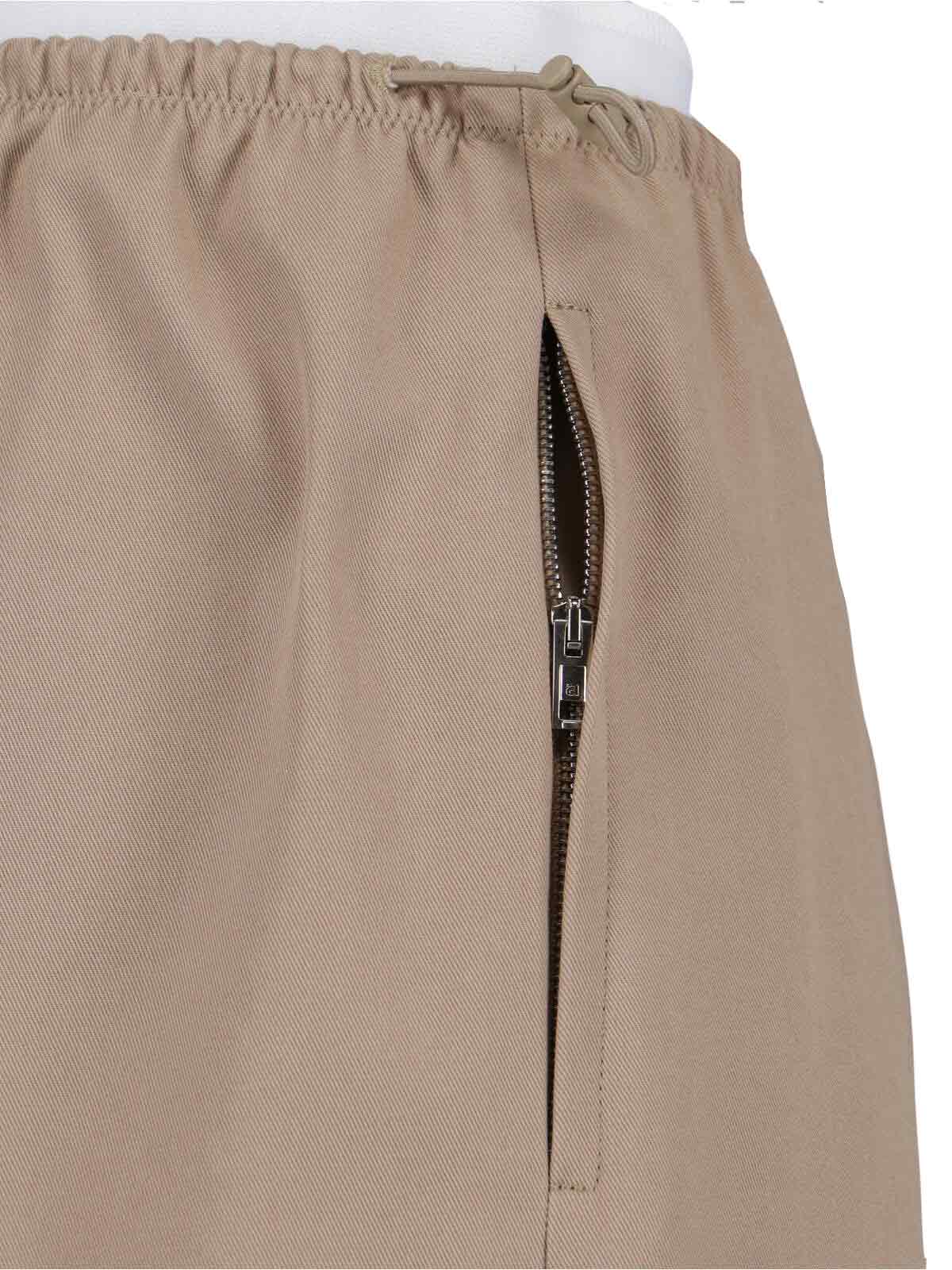 Cotton Trousers, Taupe, Mid-Rise