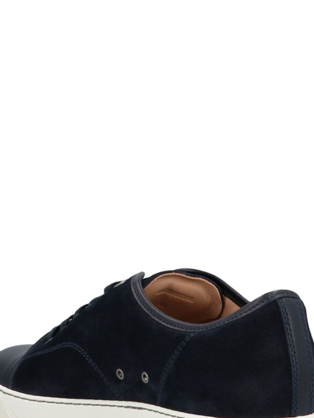 Granatowe sneakersy z zamszu cielęcego sznurowane
