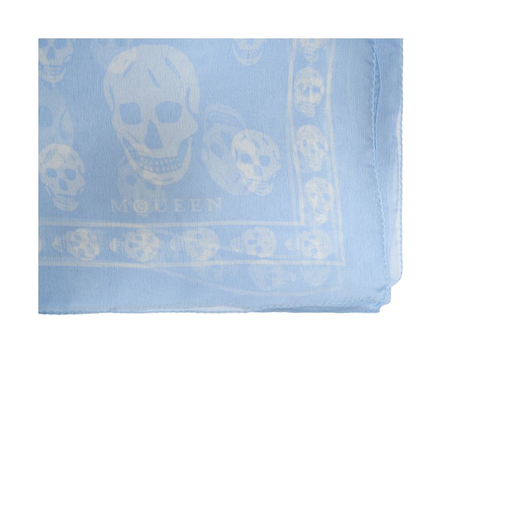 Ca Skull Scarf - Alexander McQueen - Silk - Blue