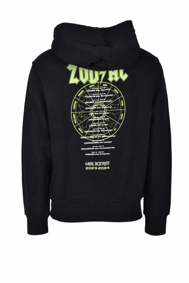 Cropped Black Sweatshirt with Zodiac Graphic