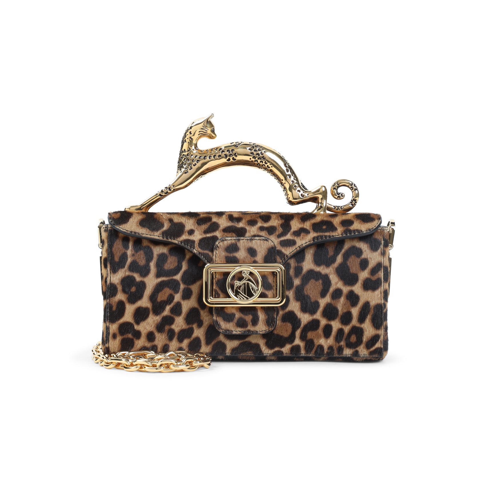 Rectangular Handbag With Bold Leopard Print