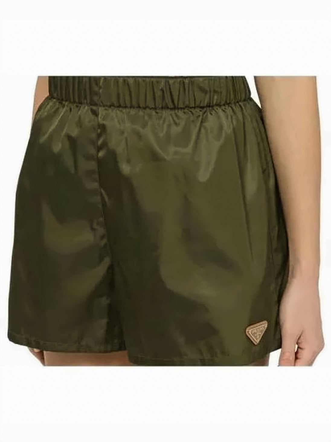 Relaxed-Fit Green Shorts with Elastic Waistband