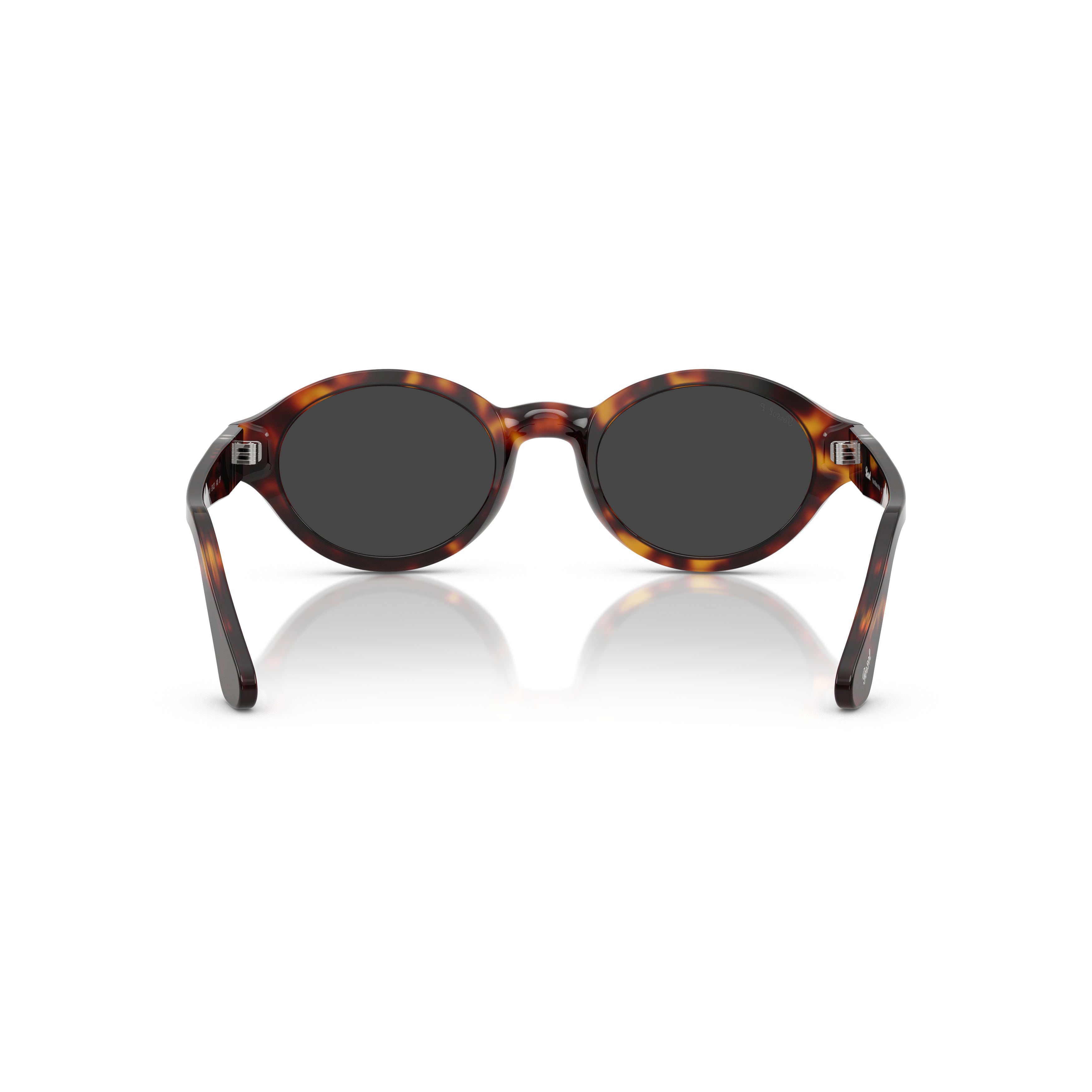 0po3378s Tortoiseshell Oval Frame Sunglasses with Metallic Detail