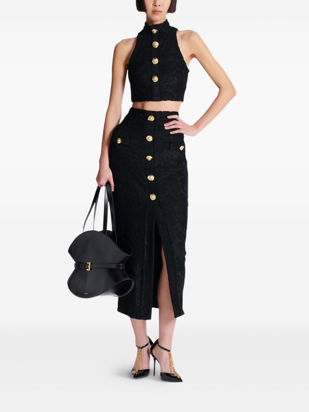 Baroque Pattern Midi Skirt