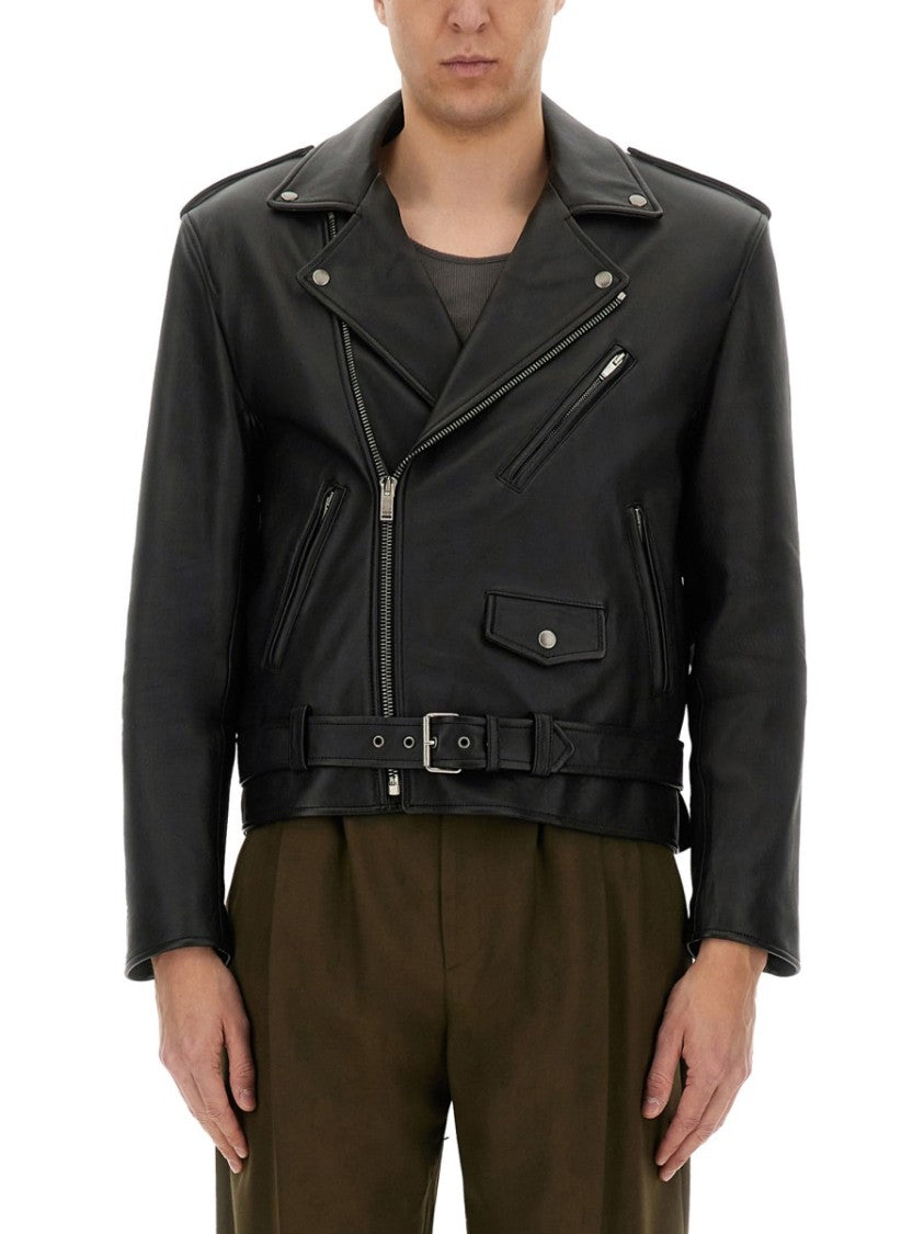 Classic Biker Jacket In Smooth Lamb Leather