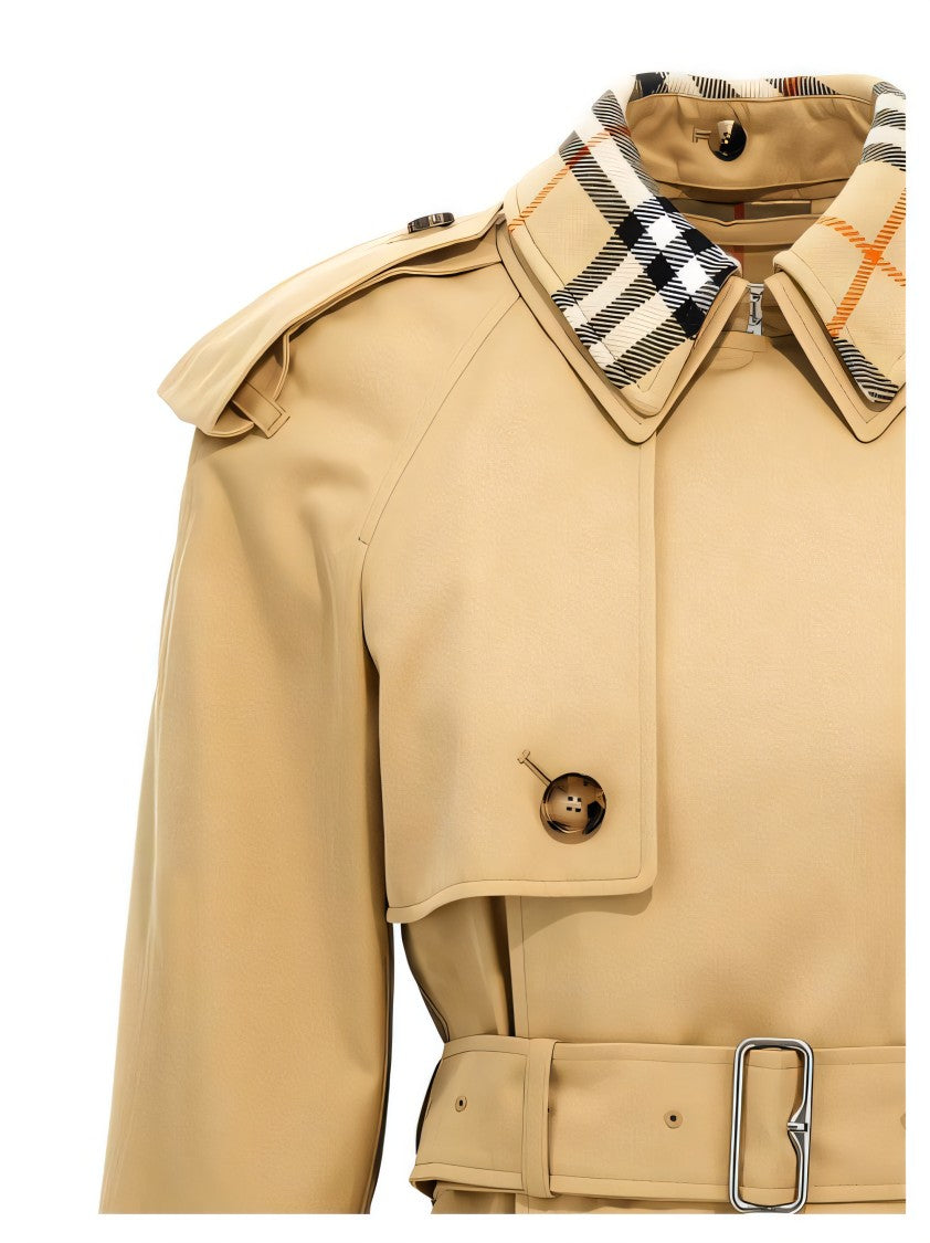 Double-Breasted Trench Coat with Belted Waist