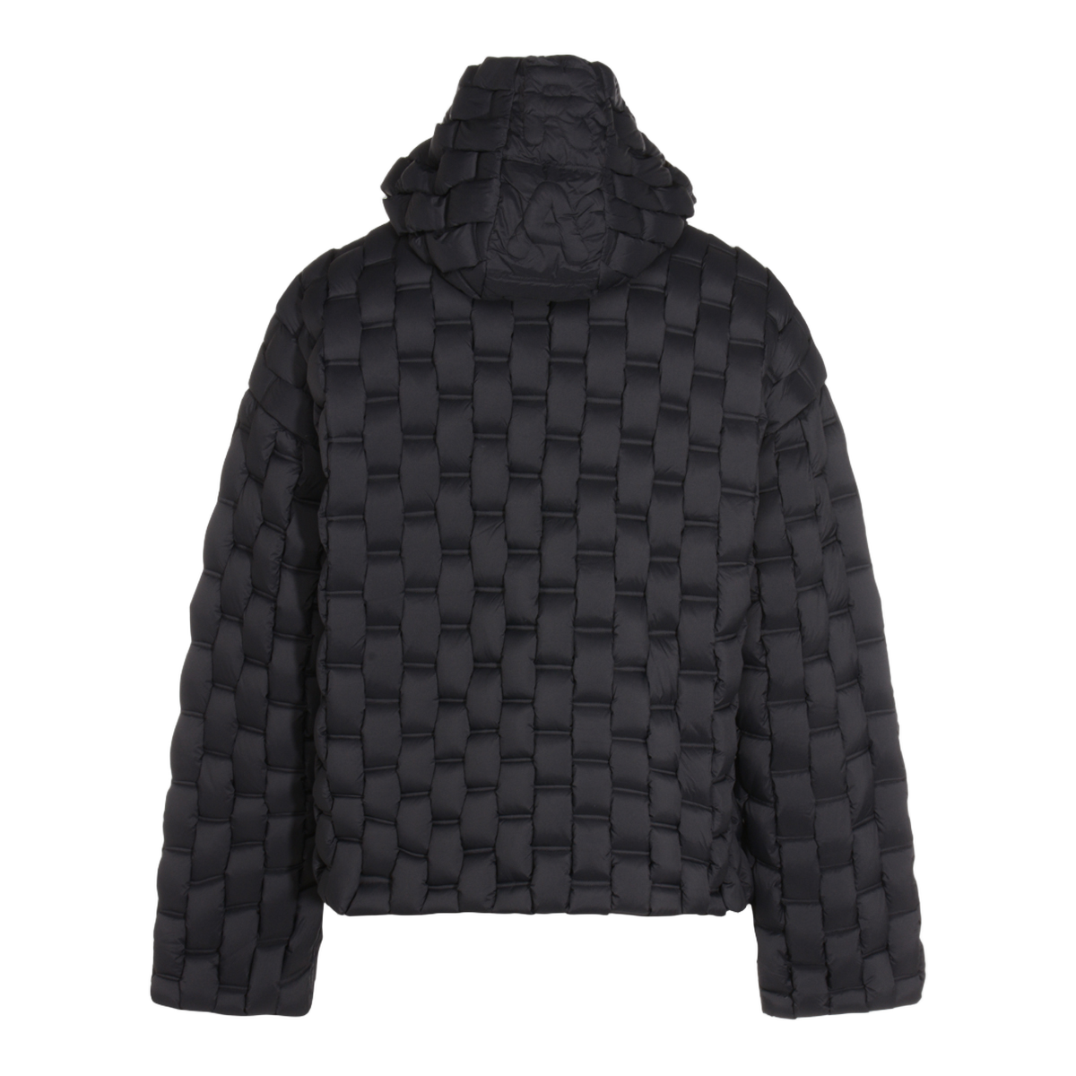 Quilted Black Coat with High Collar
