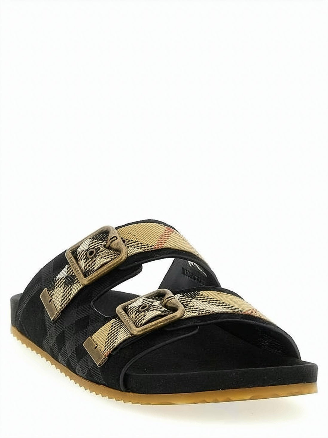Classic Check Pattern Suede Sandals