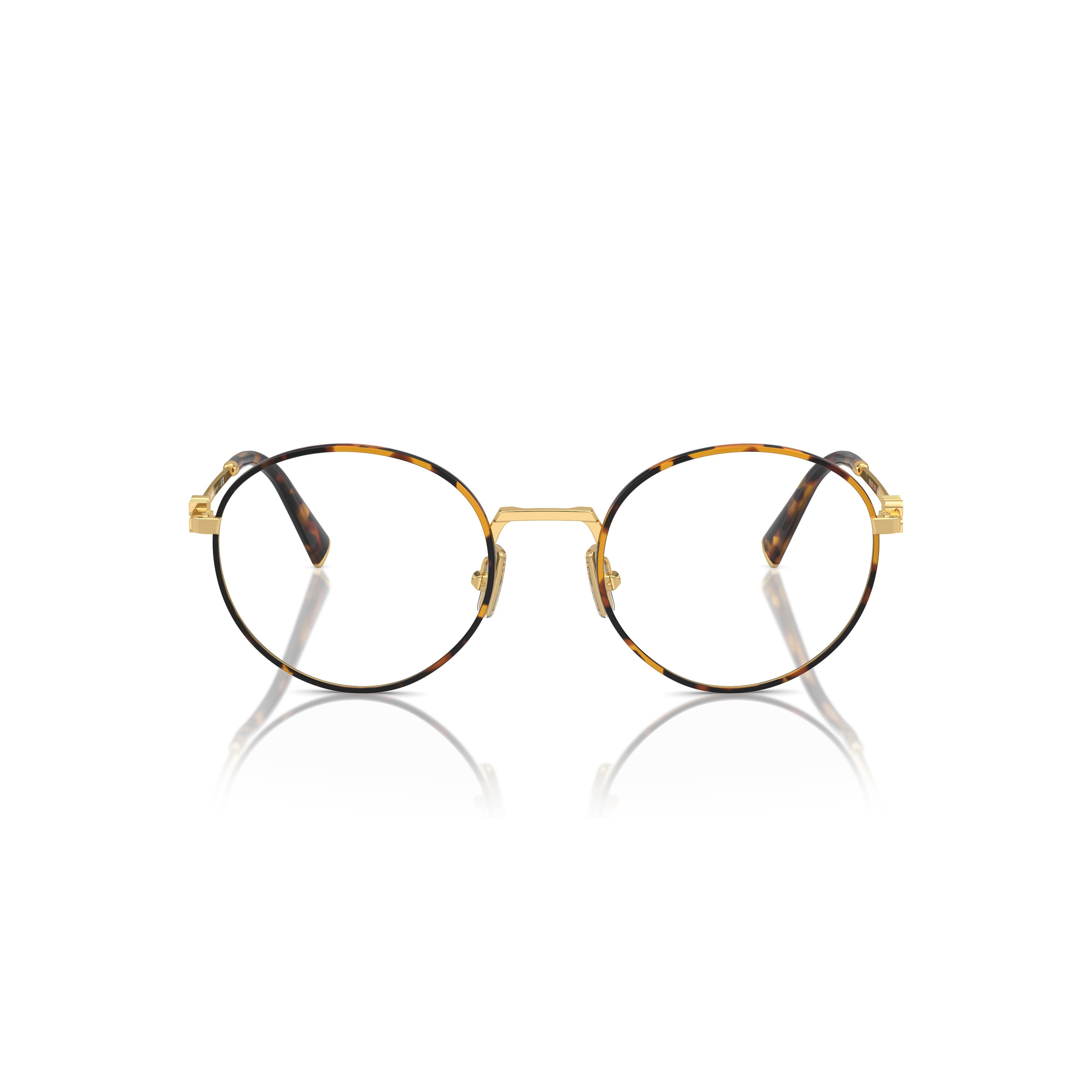 0mu 52xv Round Tortoiseshell-Accented Eyeglasses