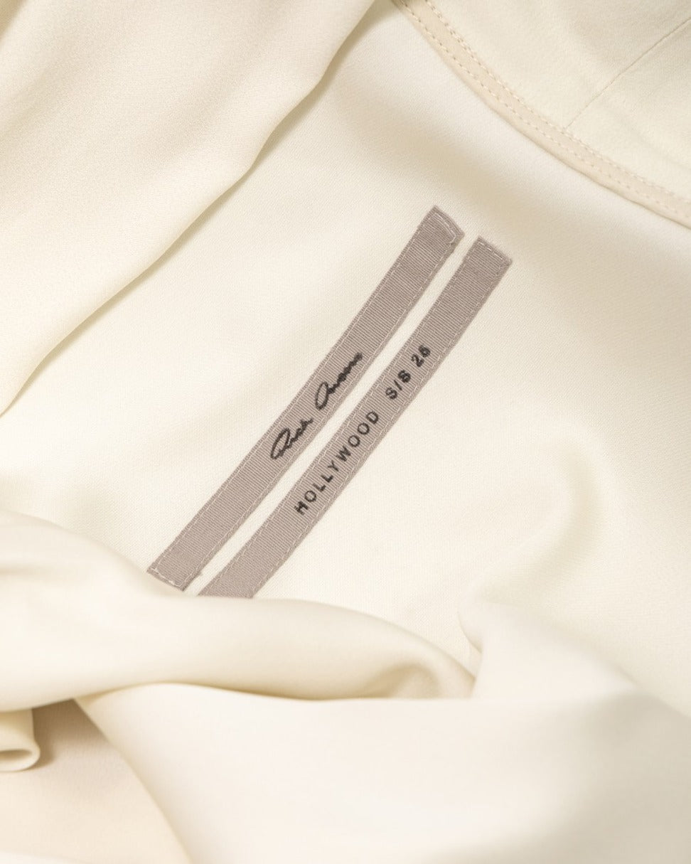 Knee-Length Silk Dress With Wraparound Design