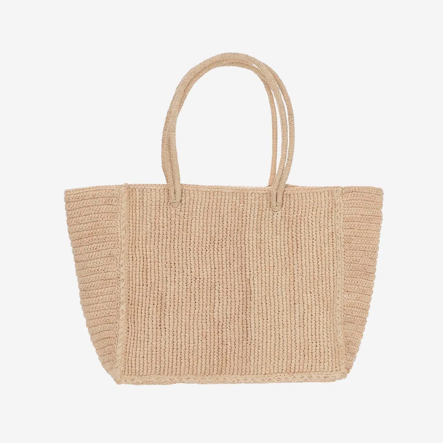 Natural Woven Tote Bag with Embroidered Logo