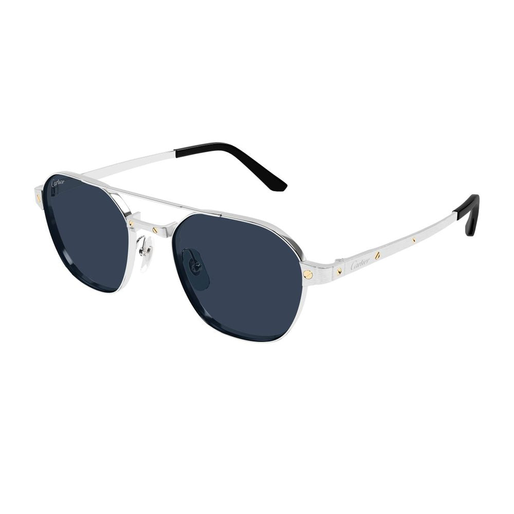 Ct0571S Santos De Santos De Cartier Silver Polarized Sunglasses